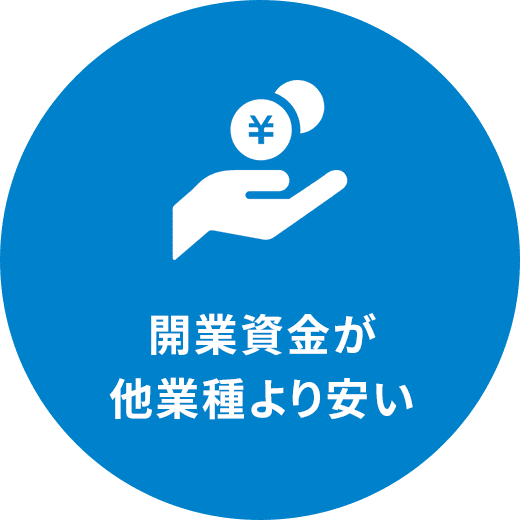 開業資金が他業種より安い