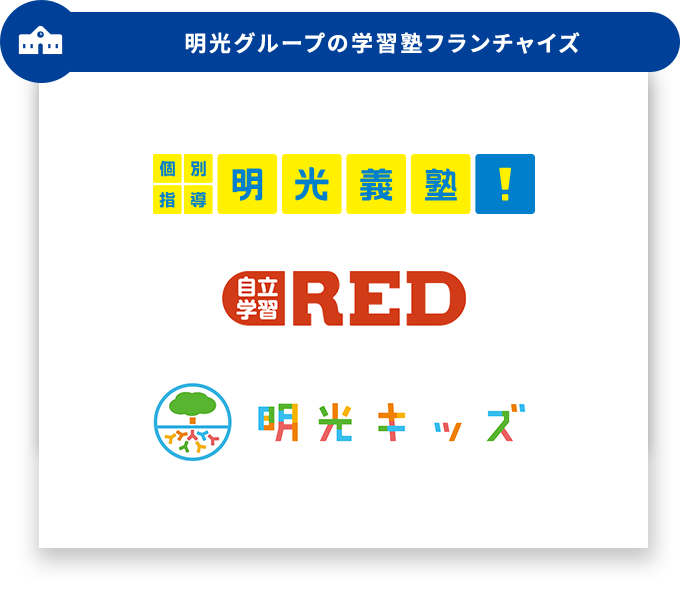 明光グループの学習塾フランチャイズ 明光義塾・自立学習RED・明光キッズ