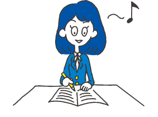 楽しそうに勉強する学生